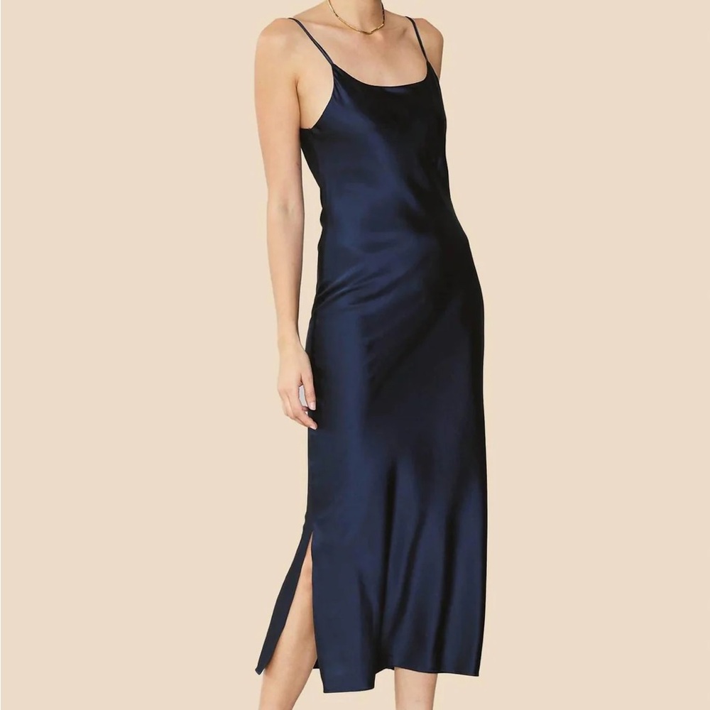 Current Air Midnight Blue Silk Top